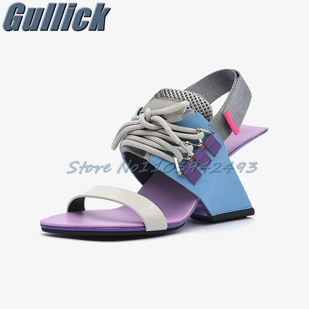 Kids Shoes Women - Gladiator Patchwork Heeled Sandals Open Toe