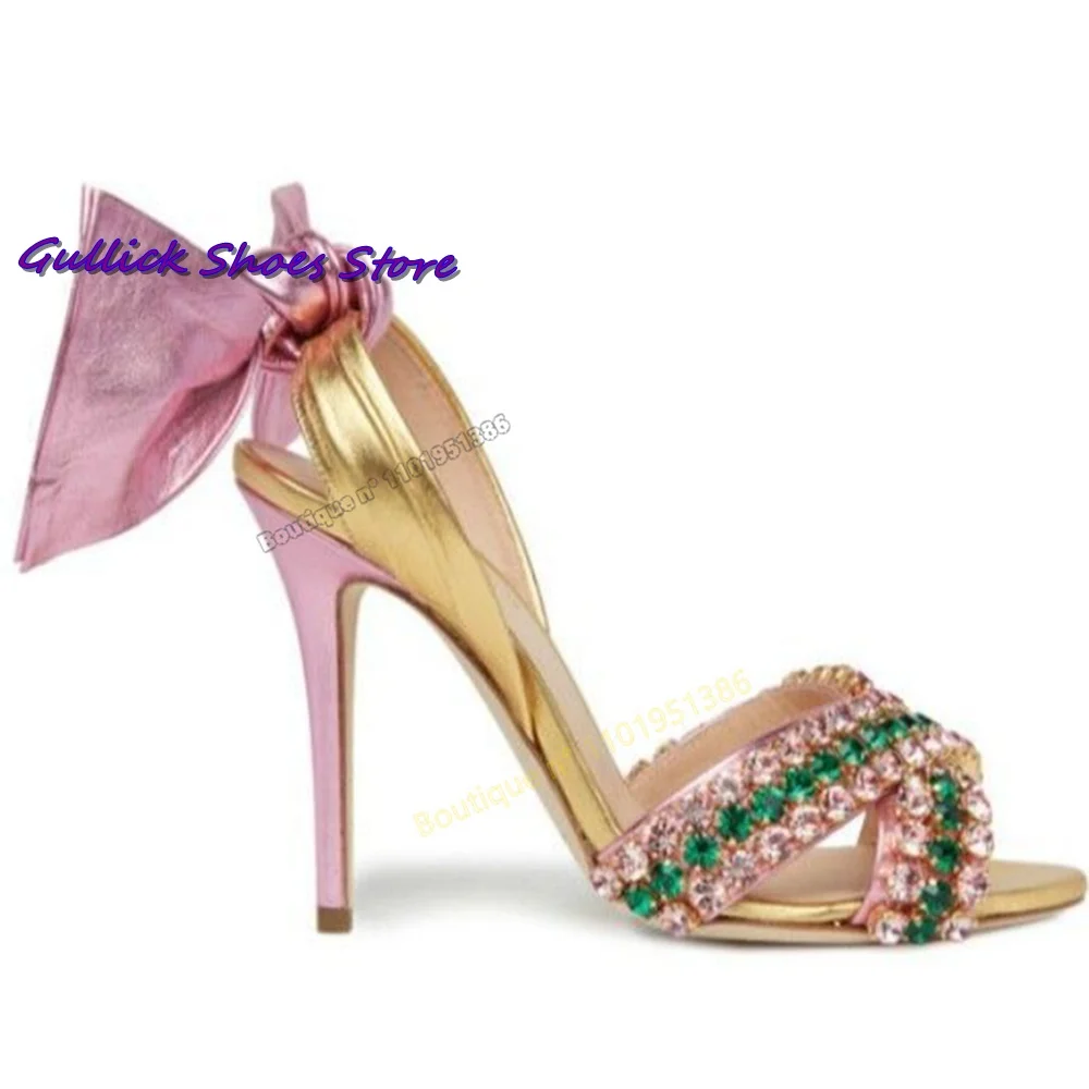 Kids Shoes Women - Chic Bowknot Shiny Rhinestones Sandals Open