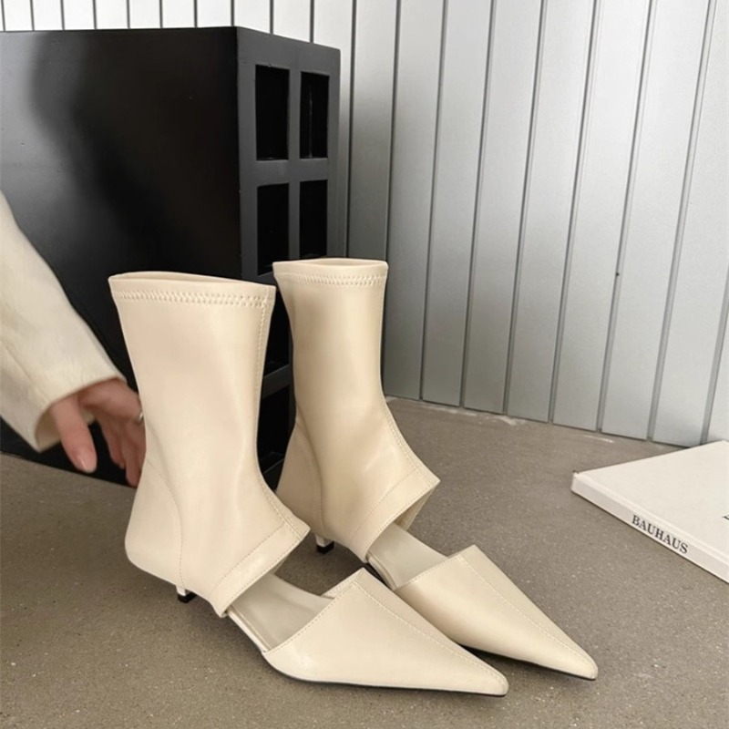 New Black Pointed Hollowed Out - Women Shoes Boots ulasan dan harga