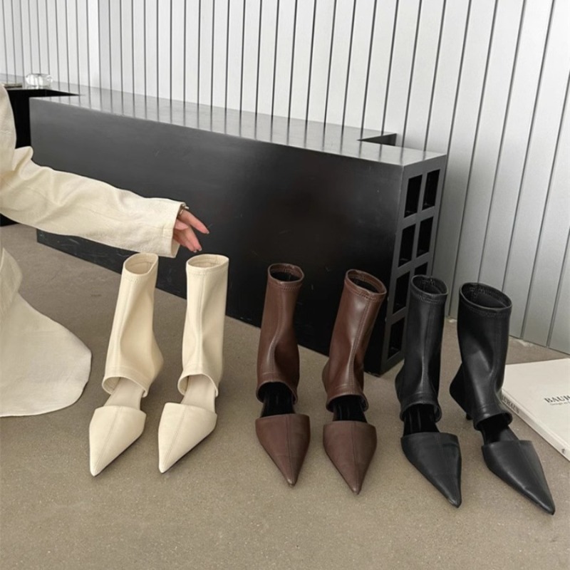 New Black Pointed Hollowed Out - Women Shoes Boots ulasan dan harga