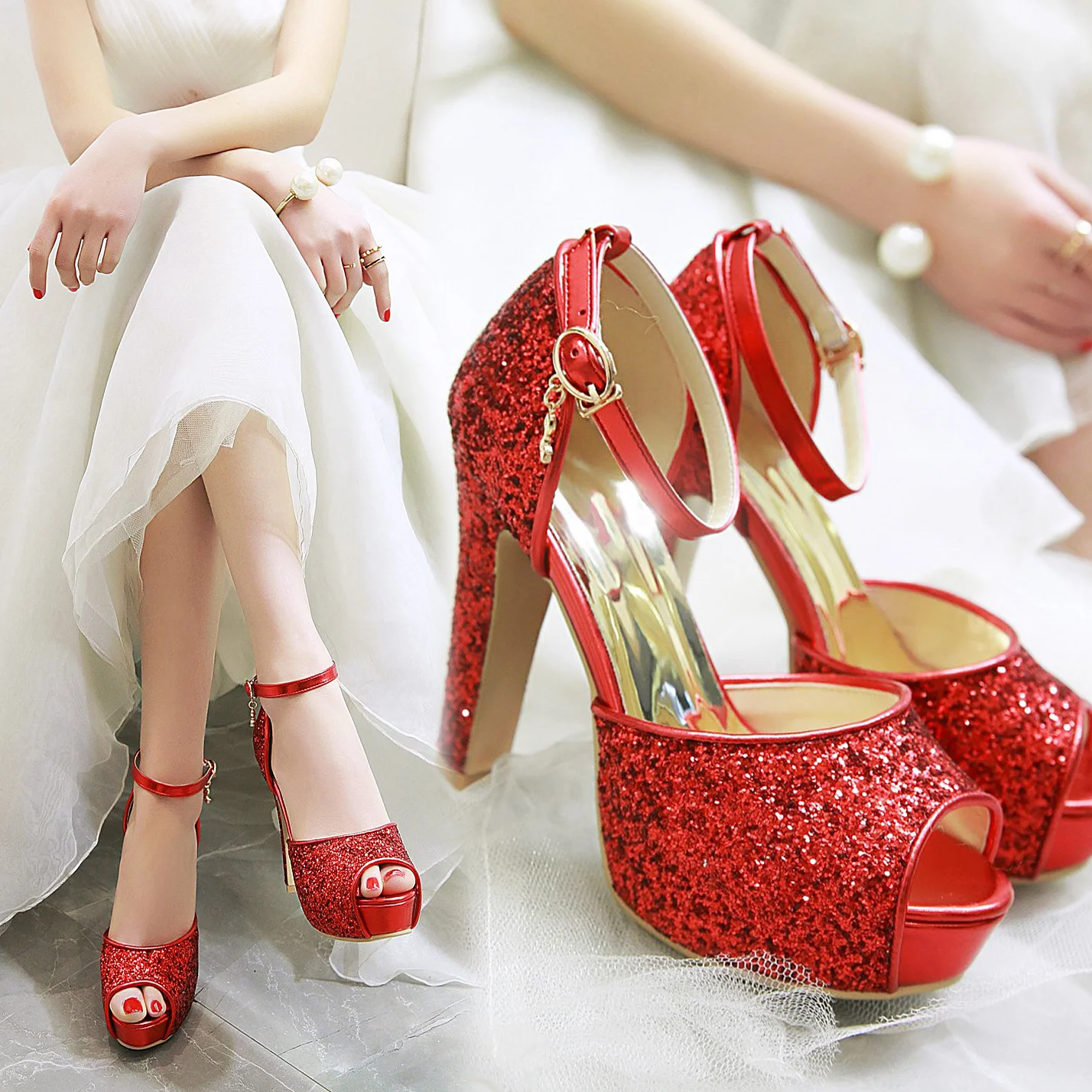 Silver Summer Women High Heel  - Metallic Heel Sandal ulasan dan harga