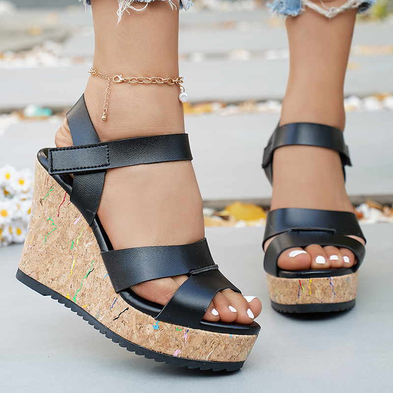 Women's Silver Chunky Platform - Cork Wedge Sandal ulasan dan harga