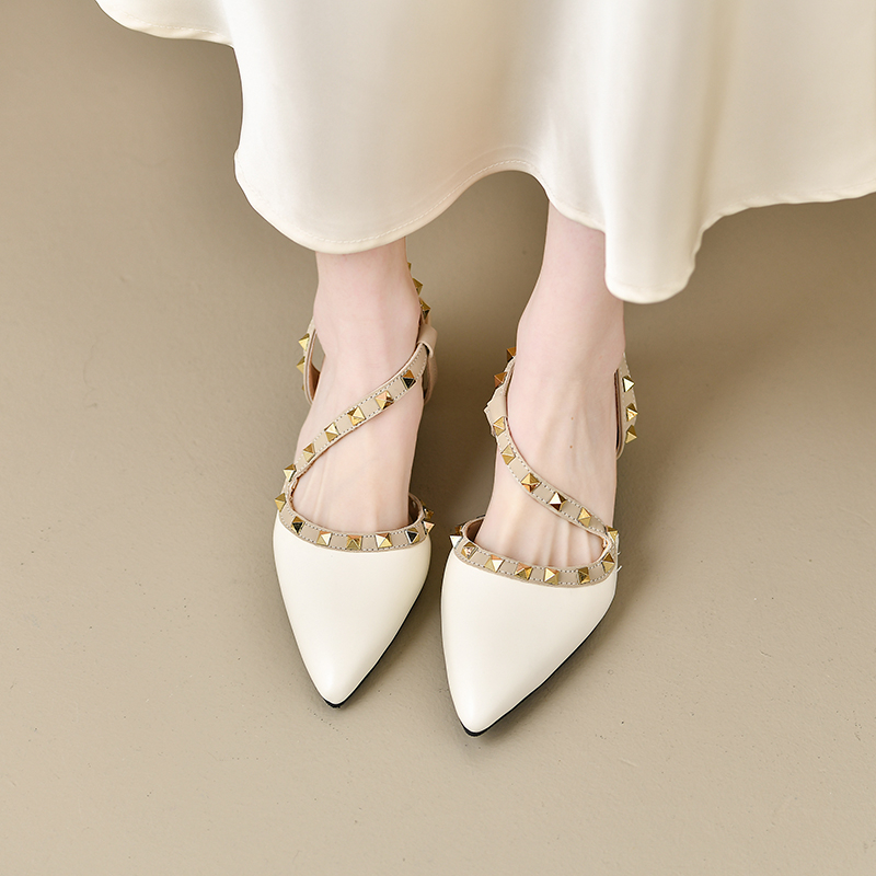 Women Shiny Back Buckle Strap  - Metallic Heel Sandal ulasan dan harga