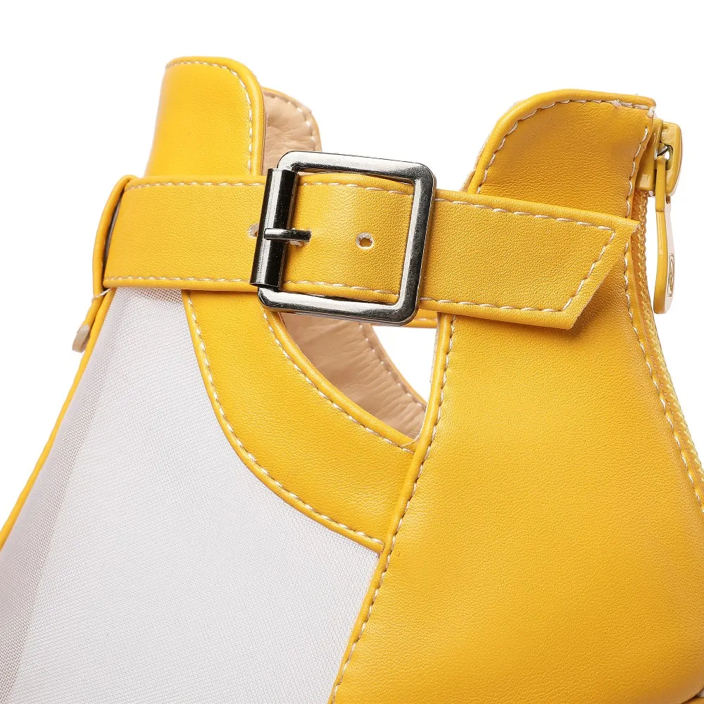 Yellow Mesh Platform Sandals W - Women Shoes Boots ulasan dan harga