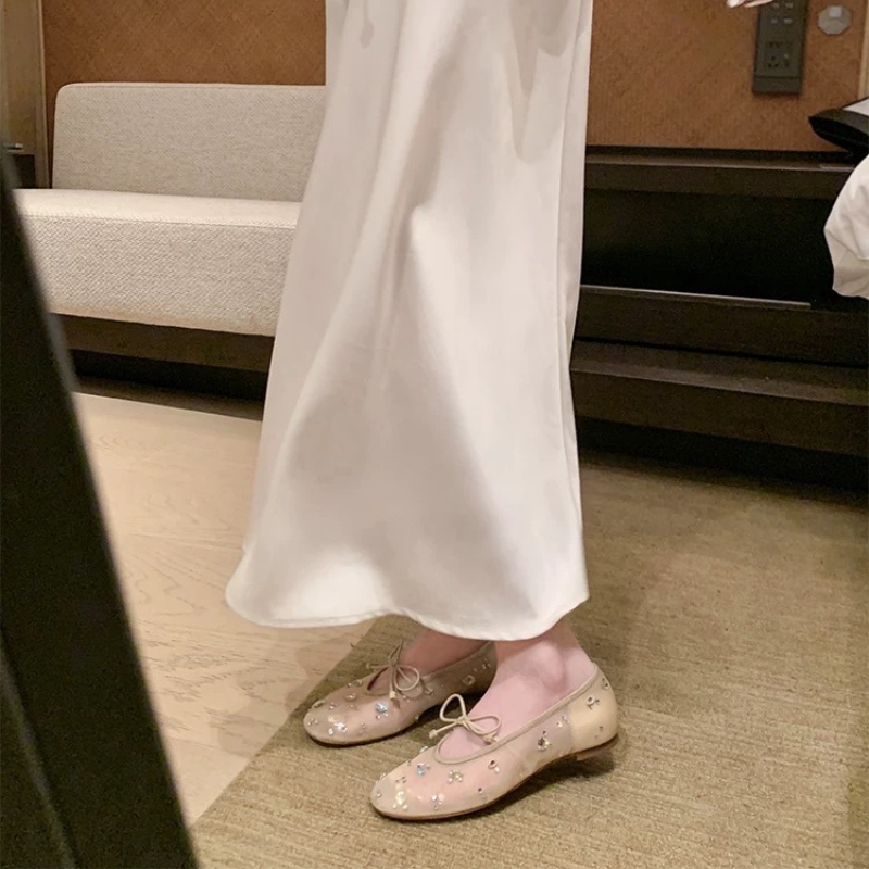Diamond Luxury Mesh Mules Sand - Shoes For Women Flats ulasan dan harga