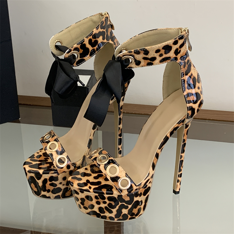 Eilyken Leopard Print Hollow O - Leopard Print Heels ulasan dan harga
