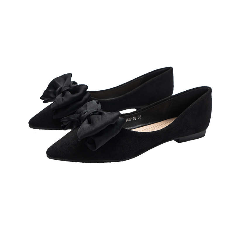 Silk Bowknot Flats Women Flock - Women Shoes Loafers ulasan dan harga