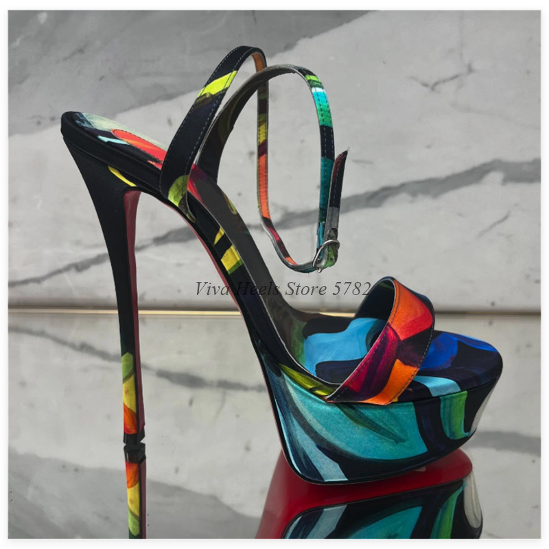Leopard Print Satin Platform S - Leopard Print Heels ulasan dan harga