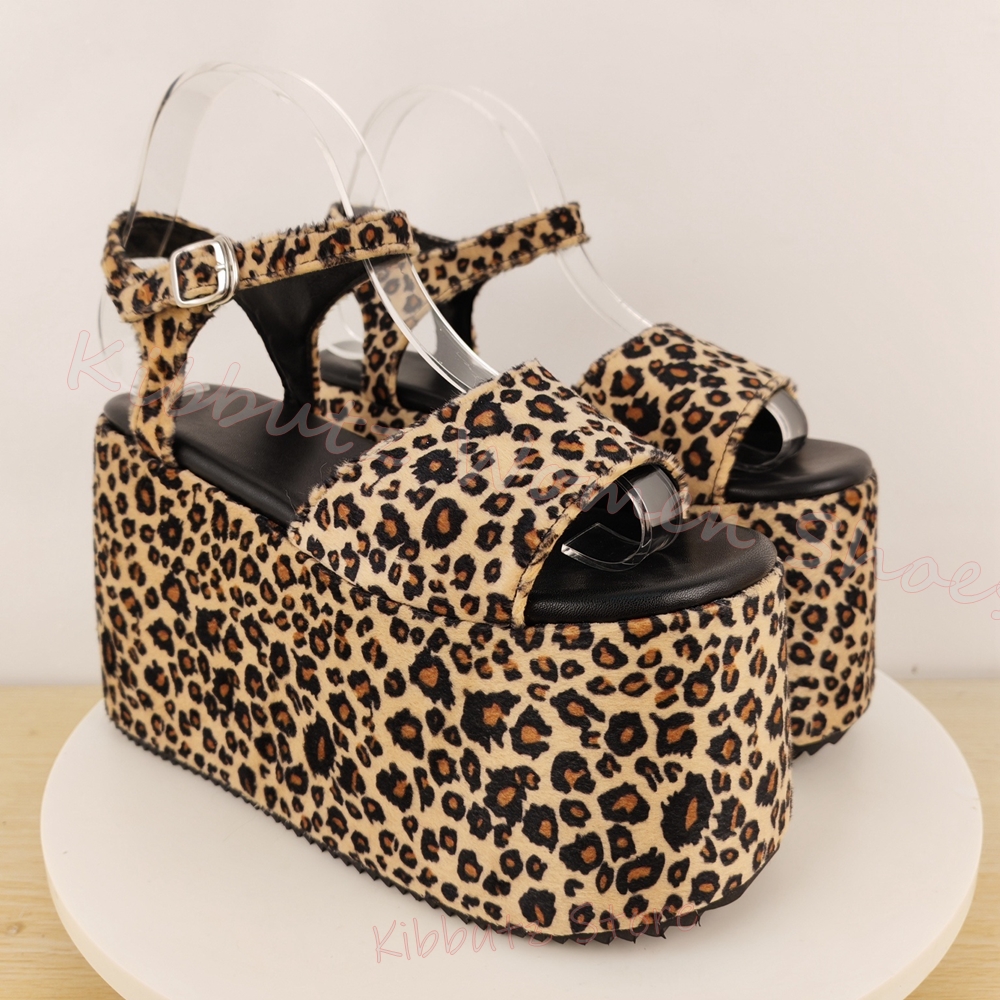 Wedge Sandal Leopard Print Pla - Leopard Print Heels ulasan dan harga