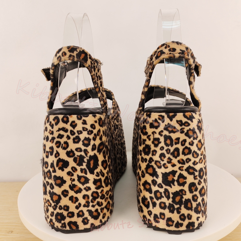 Wedge Sandal Leopard Print Pla - Leopard Print Heels ulasan dan harga