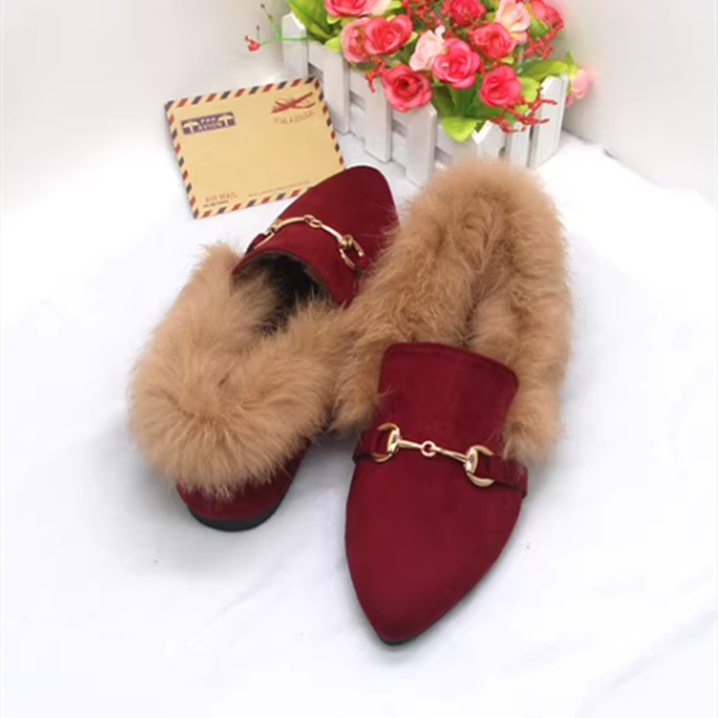 Women Winter Metal Chain Slip- - Women Shoes For Big Feet ulasan dan harga