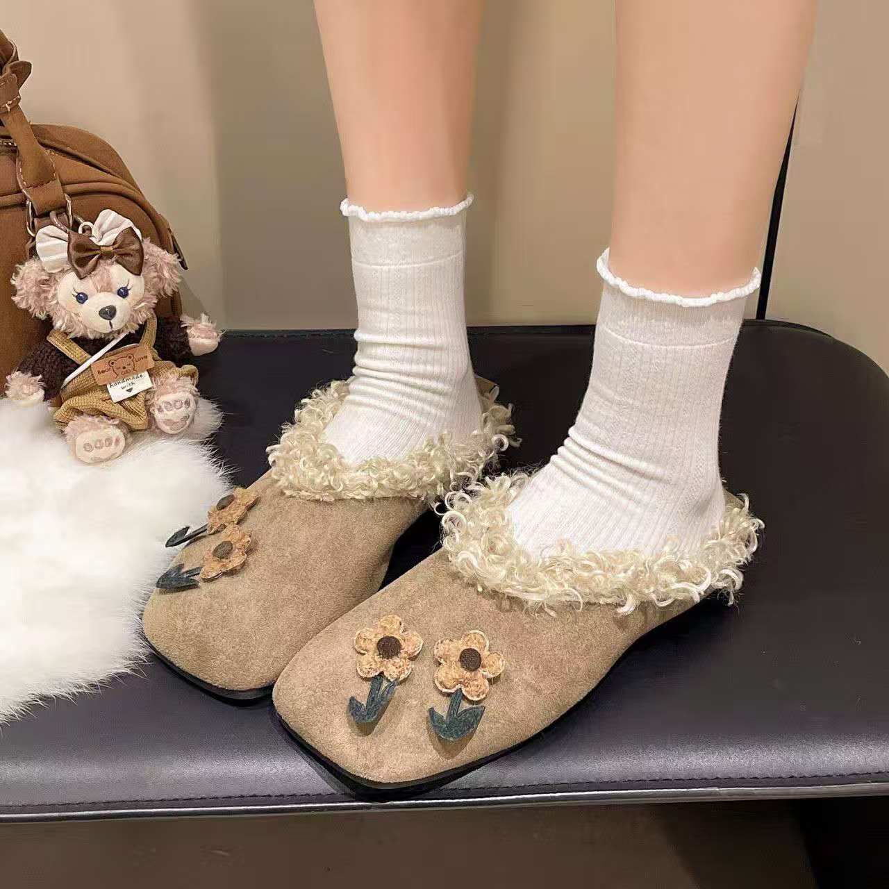 2026 Fall winter flat plush sl - Women'S Shoes Hands Free ulasan dan harga