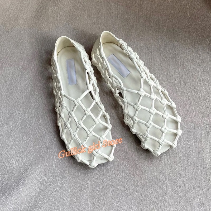 French Woven Mesh Hollow flat  - Women Shoes Loafers ulasan dan harga