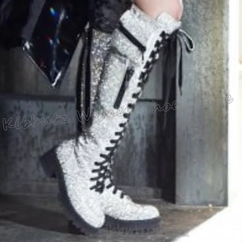 Knee High Boots Bling Glossy P - Women Shoes Size Chart ulasan dan harga
