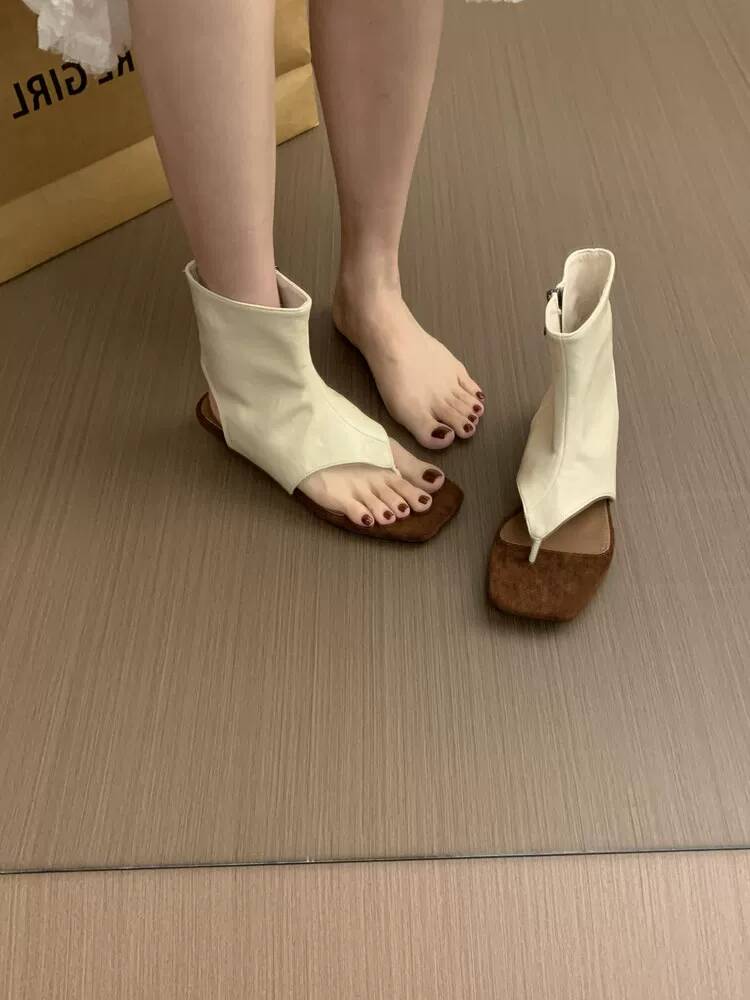 2026 French Retro Brown Short  - Women Shoes Boots ulasan dan harga