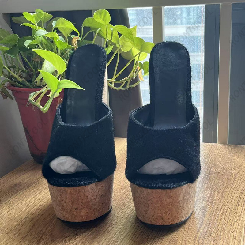 Ronticool Handmade Women's Bla - Cork Wedge Sandal ulasan dan harga