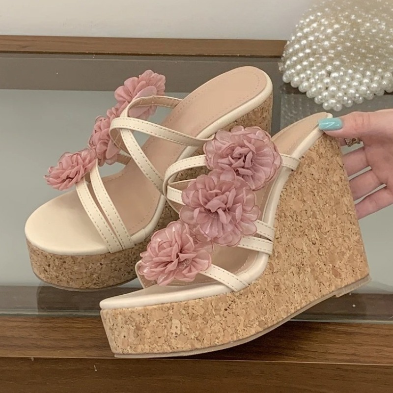 Aneikeh Women Platform Wedge S - Cork Wedge Sandal ulasan dan harga