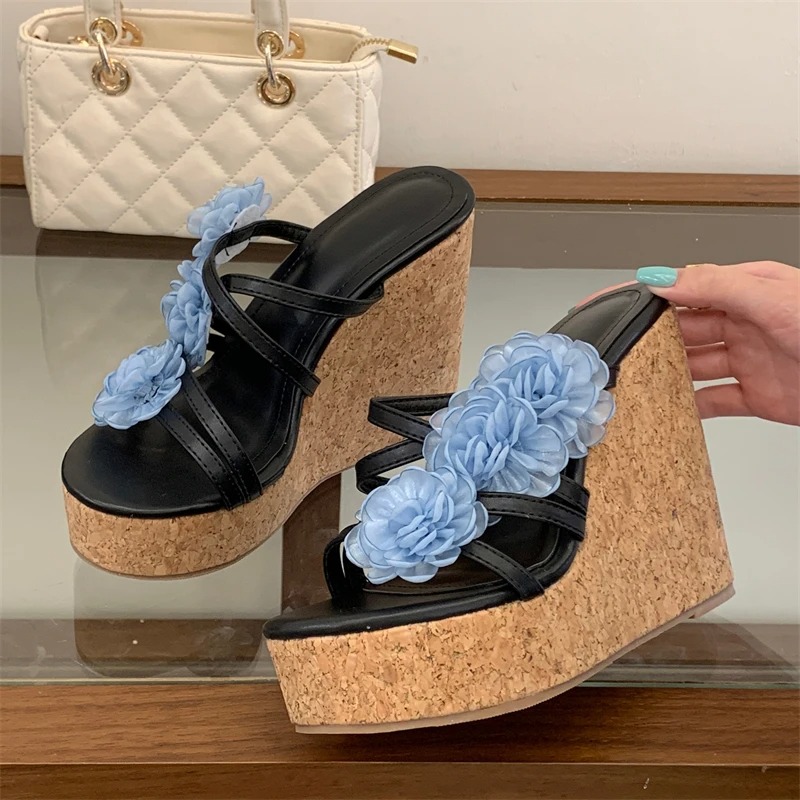 Aneikeh Women Platform Wedge S - Cork Wedge Sandal ulasan dan harga