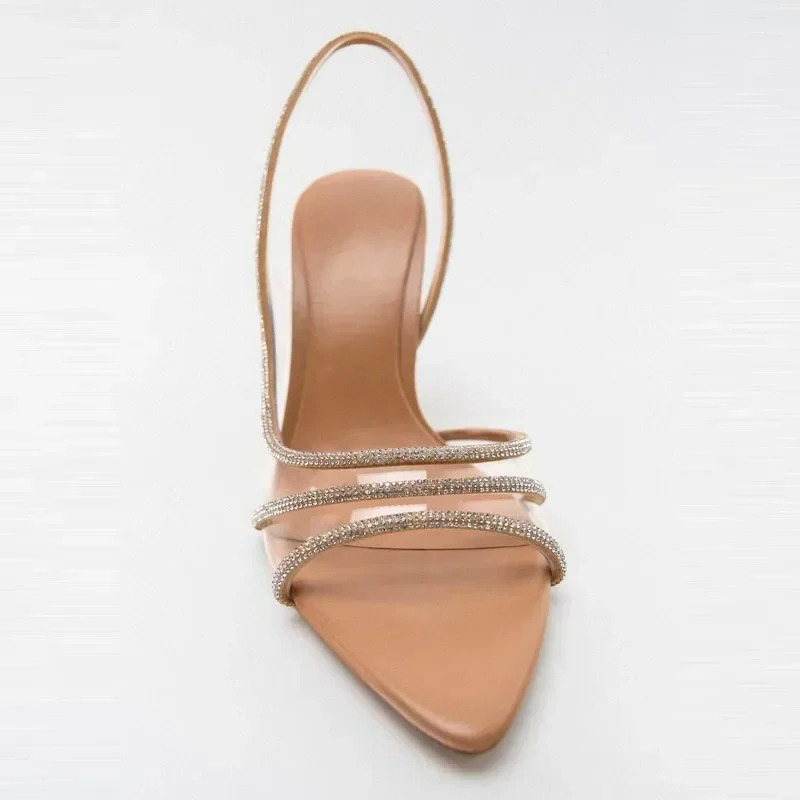 Luxury Rhinestone Strap PVC Sl - Metallic Heel Sandal ulasan dan harga