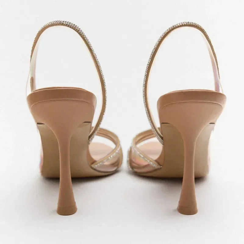 Luxury Rhinestone Strap PVC Sl - Metallic Heel Sandal ulasan dan harga