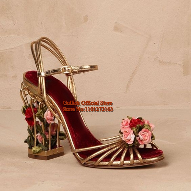 Luxury Bird Cage Women Sandals - Metallic Heel Sandal ulasan dan harga