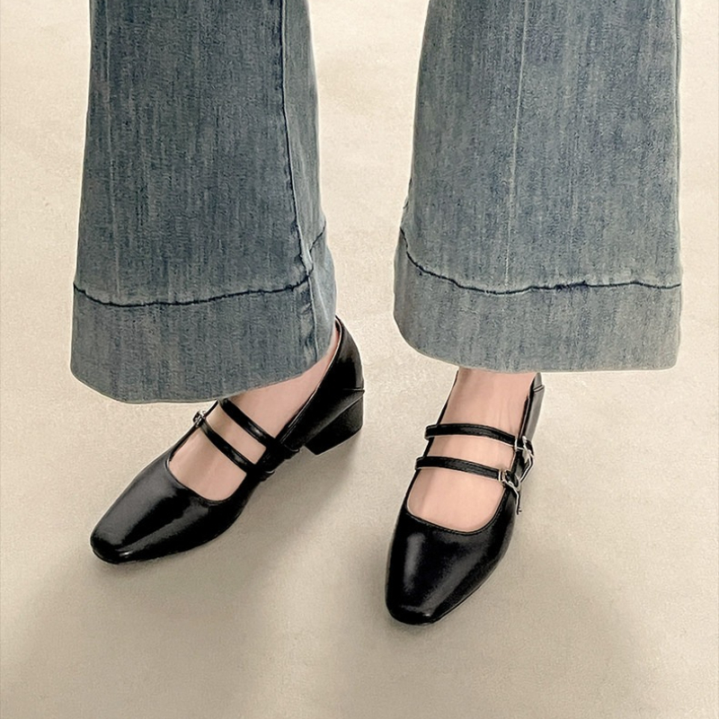 Square Toe Low Heel Women Silv - Women Shoes Size ulasan dan harga