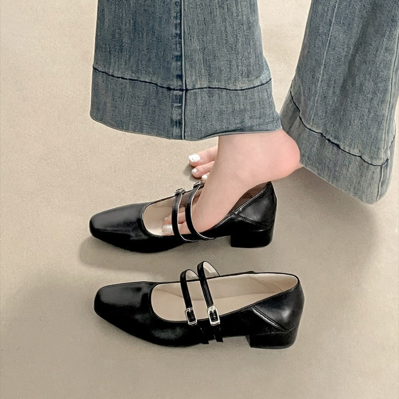 Square Toe Low Heel Women Silv - Women Shoes Size ulasan dan harga