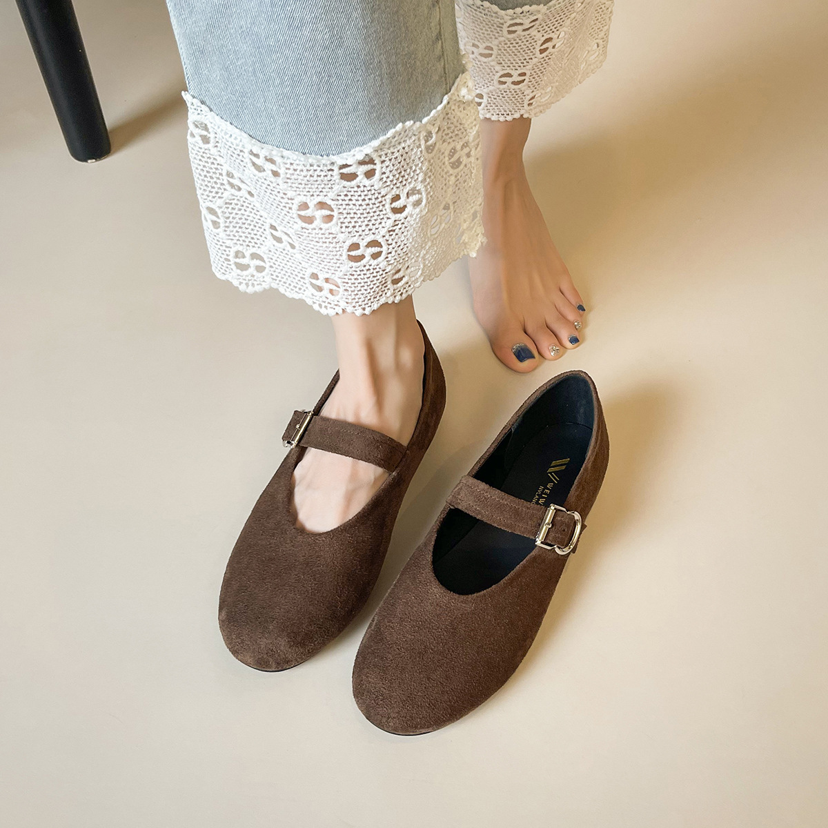 Size 35-43 Velvet Mary Jane Sh - Women'S Shoes Hands Free ulasan dan harga