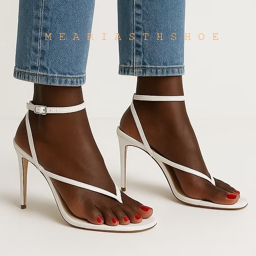 Beige Black Cross Straps Flip- - Leopard Print Heels ulasan dan harga