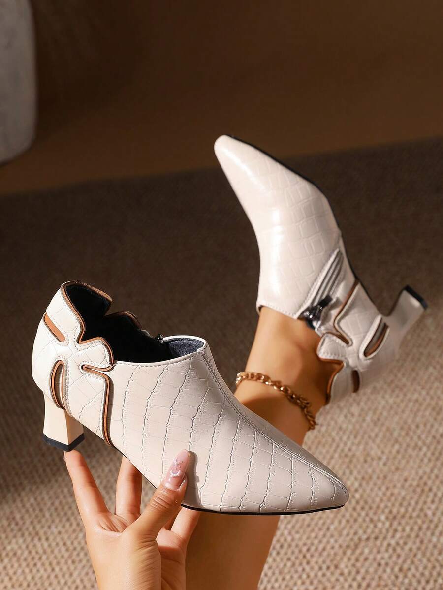 White Croc-Embossed Pointed To - Women'S Shoes Crocs ulasan dan harga