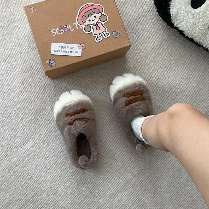 Fun fluffy cats feet slippers  - Women'S Shoes For Flat Feet ulasan dan harga