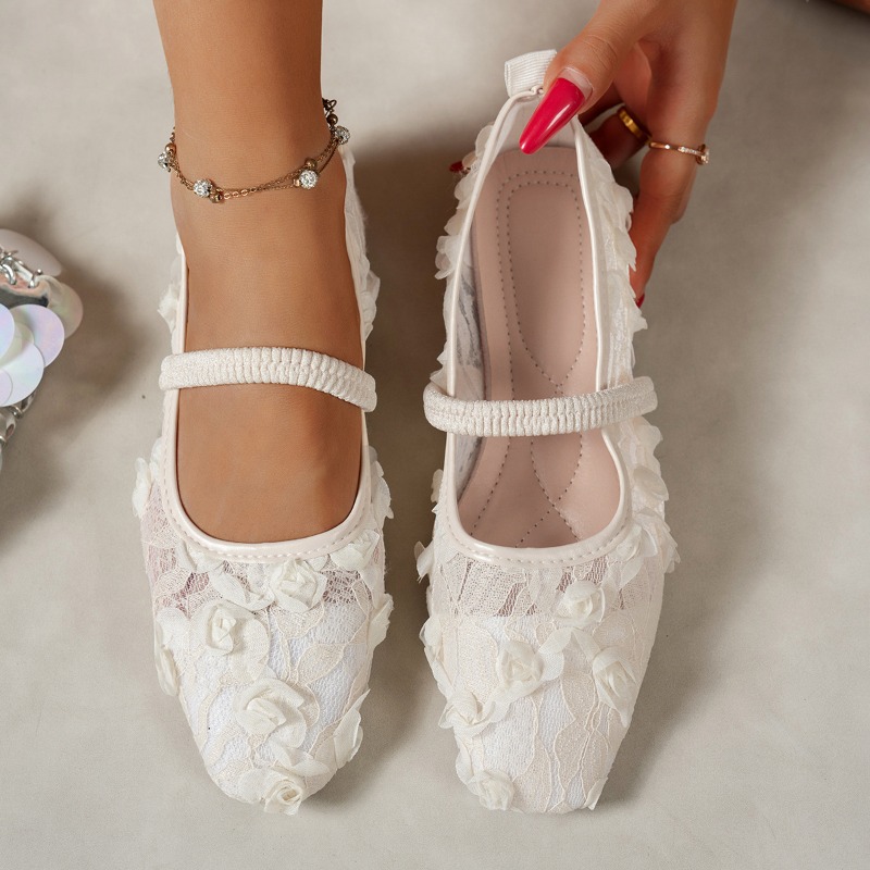 Fashion New Pink Lace Flower F - Shoes For Women Flats ulasan dan harga
