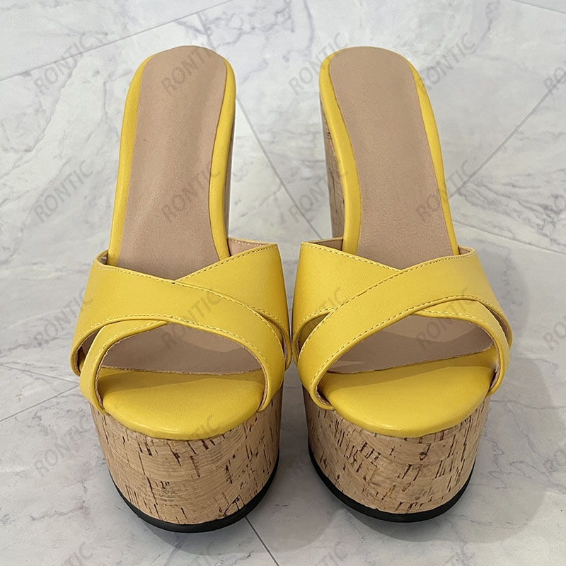 Rontic 2021 Women Platform Sli - Cork Wedge Sandal ulasan dan harga