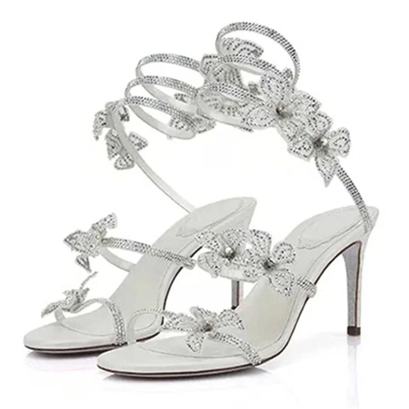 Aneikeh Fashion Crystal Rhines - Strappy Heeled Sandals ulasan dan harga