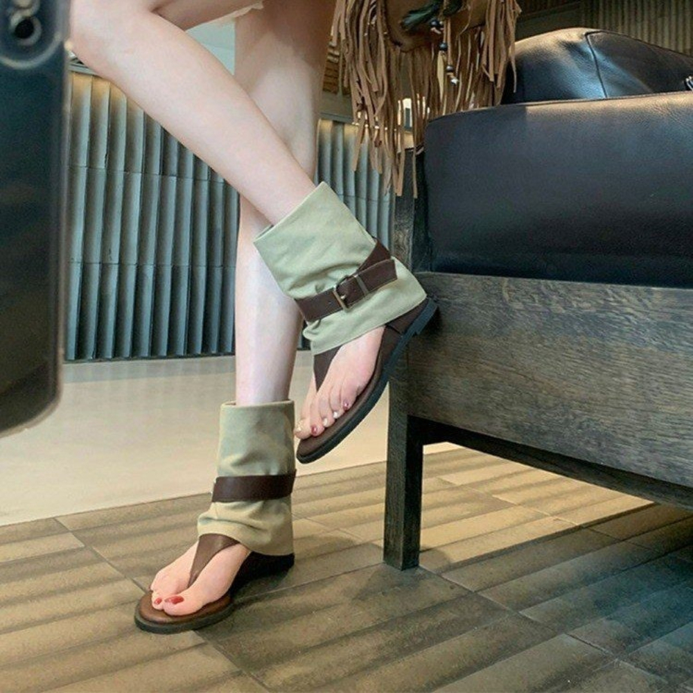 Vintage Color Block Toe Ring S - Women Shoes Boots ulasan dan harga