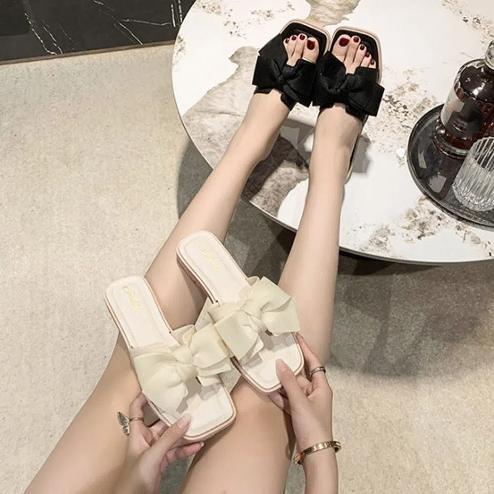 Casual Soft Sole Bowknot Slipp - Jelly Sandal Women ulasan dan harga