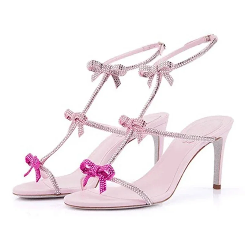 Aneikeh Elegant Silk Rhineston - Strappy Heeled Sandals ulasan dan harga